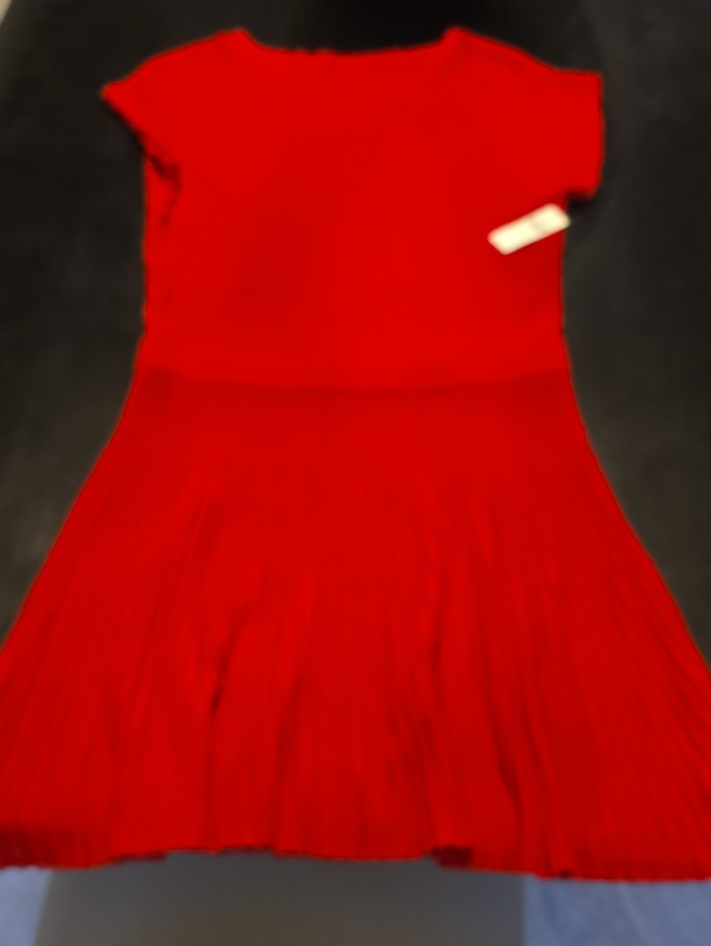Anthropologie- New With Tags!! Vibrant Red Short-Sleeve Pleated Dress